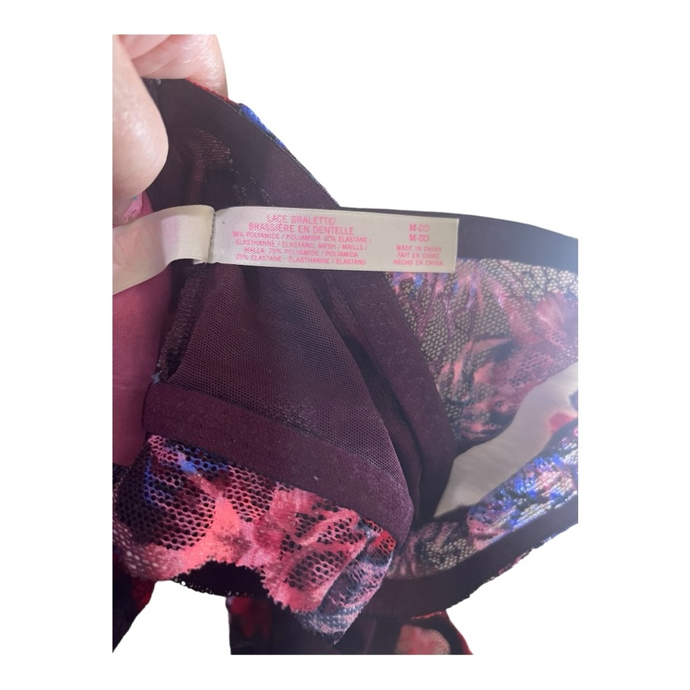 VICTORIA SECRET PINK VIVID FLORAL LACE PADDED UNDERWIRE BRA SIZE M DD - Picture 14 of 16